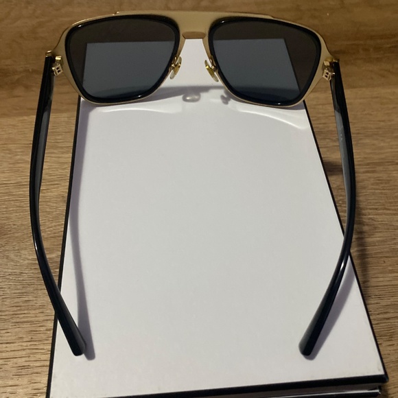 VERSACE polarized AUTHENTIC mod.2199 sunglasses unisex black w gold designer - Picture 11 of 17